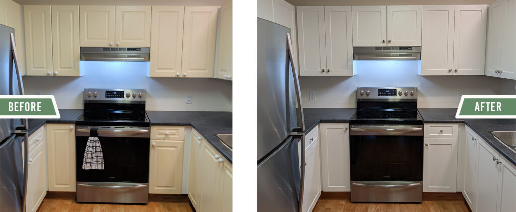 White Cabinet Refacing